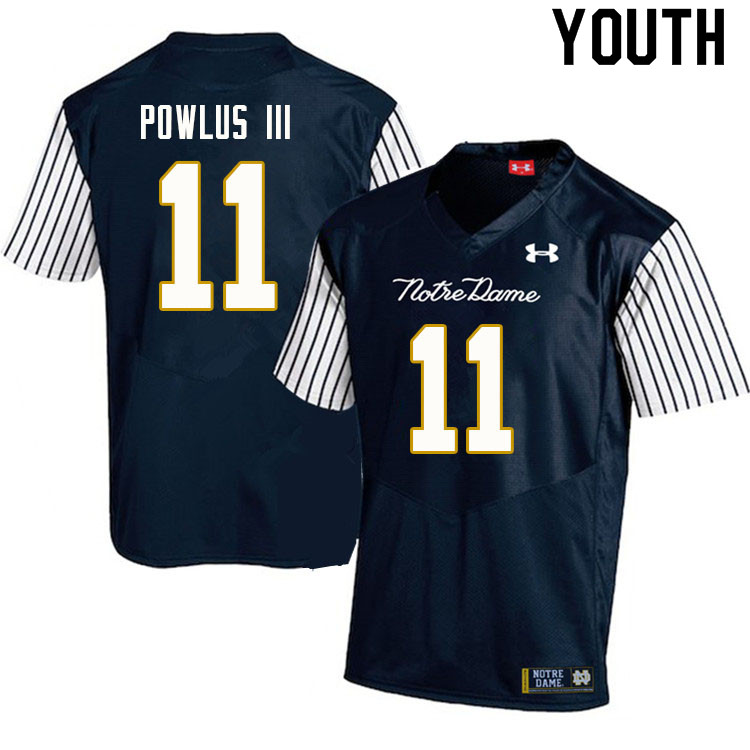 Youth #11 Ron Powlus III Notre Dame Fighting Irish College Football Jerseys Sale-Alternate Navy